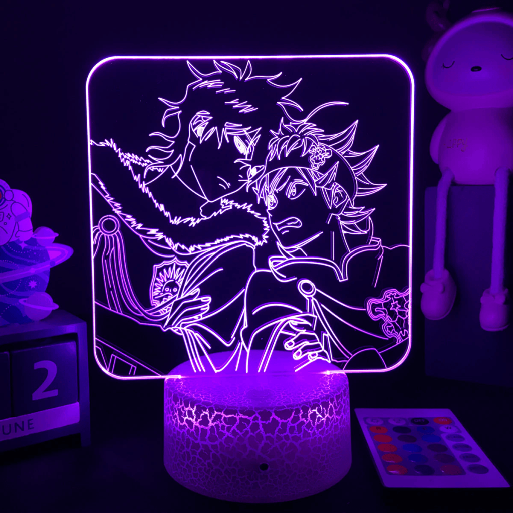 3D Anime Lamp Black Clover Night Light Asta And Figure for Kids Bedroom Cool Birthday Gift - Anime Lamps Store