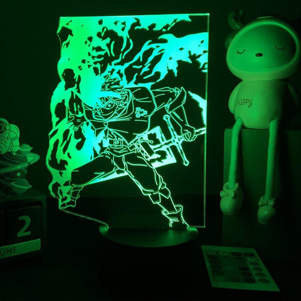 3D LED Lamp Anime Black Clover Night Light Asta Figure RGB Colorful Bedside Lamp for Kids 1 - Anime Lamps Store