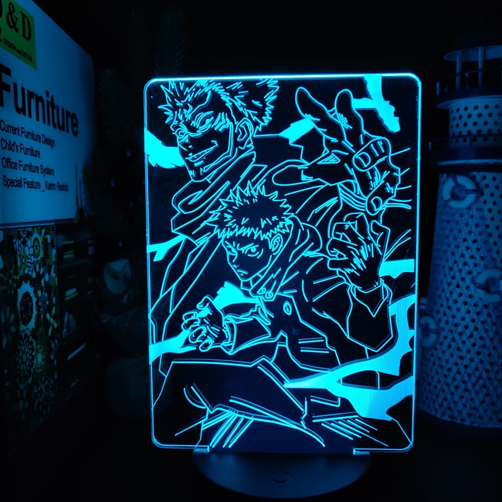 Jujutsu Kaisen 3D Lamp Anime Gojo Satoru Jujutsu Kaisen Yuji Itadori LED Night Light Brdroom Decor 12 - Anime Lamps Store