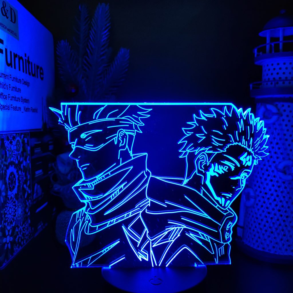 Jujutsu Kaisen 3D Lamp Anime Gojo Satoru Jujutsu Kaisen Yuji Itadori LED Night Light Brdroom Decor 8 - Anime Lamps Store