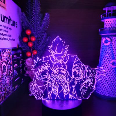 Jujutsu Kaisen 3D Lamp Anime Gojo Satoru Jujutsu Kaisen Yuji Itadori LED Night Light Brdroom Decor 9 - Anime Lamps Store